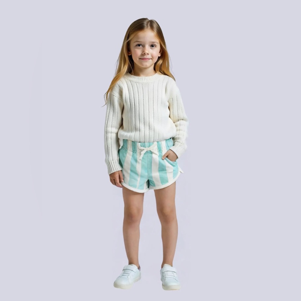 Barbie Kids Shorts in Aqua and White